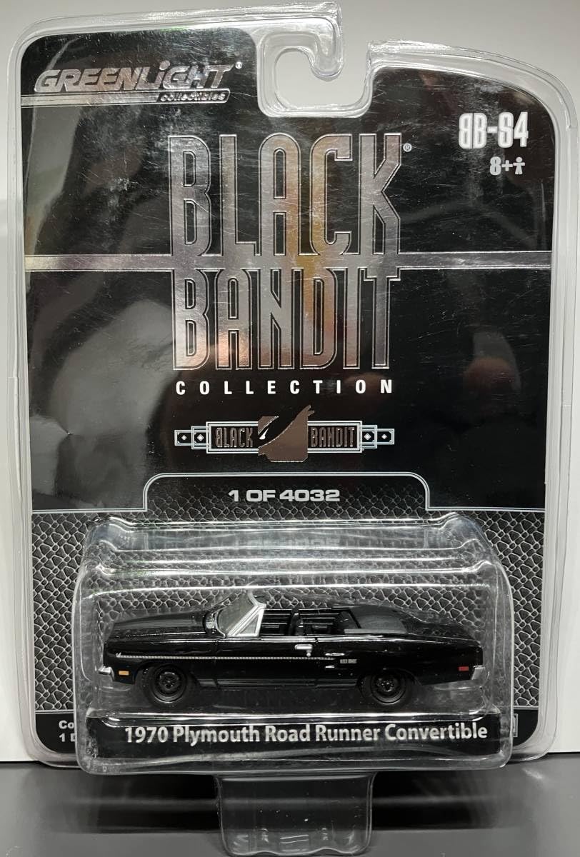 Amazon.co.jp: 1/64 Greenlight Black Bandit 1970 PLYMOUTH ROAD